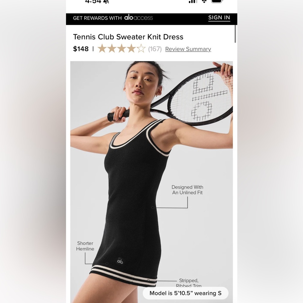 Tennis Club Sweater Knit Dress Alo yoga